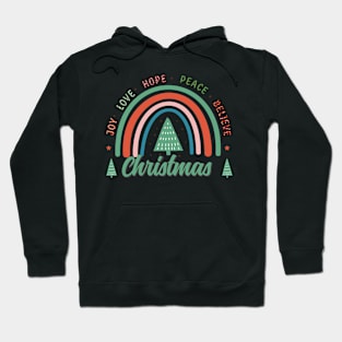 Joy-Love-Hope-Peace-Believe.  Christmas Hoodie